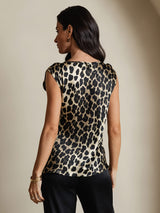 [Leopard] SilkSilky-DK 19Momme Silke Womens T-Shirt 002