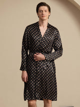 [Sort Kæde] SilkSilky-DK Long Sleeve Morgenkåbe til Mænd 006