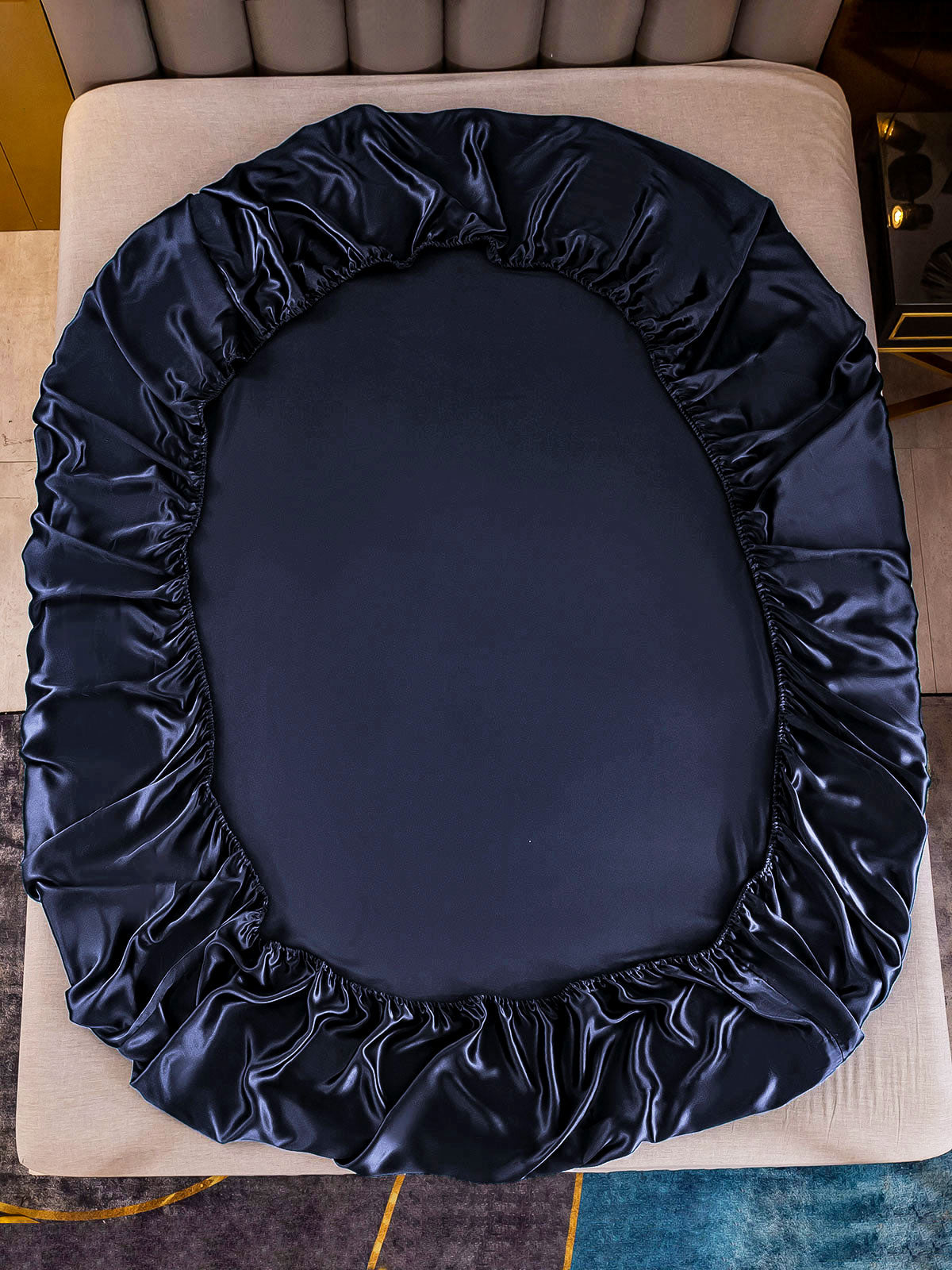 [Mørkeblå] SilkSilky-DK 25Momme Sheet 005