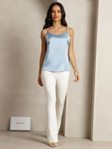 [Gråblå] SilkSilky-DK Spaghetti Strap Camisole Top 003