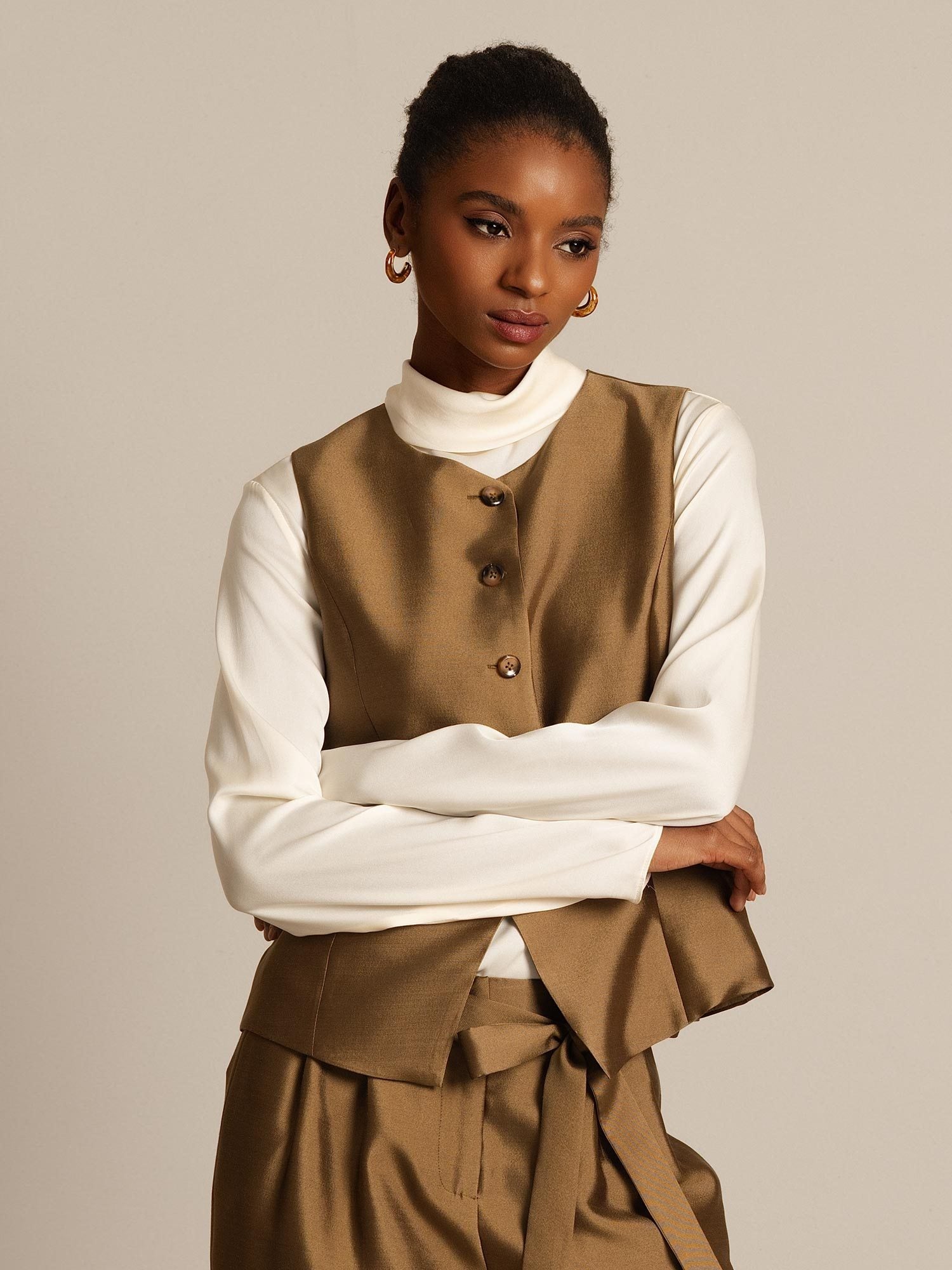 [Bronze] SilkSilky-DK 32Momme Silke Womens Vest 008