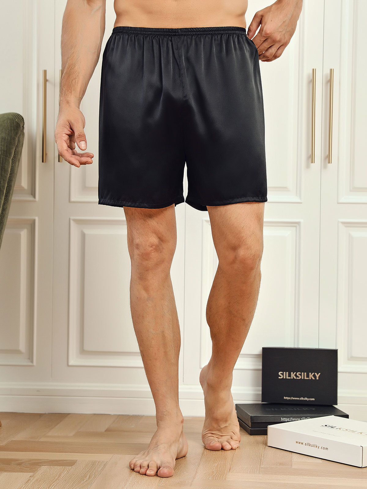 [Sort] SilkSilky-DK Men's Sleep Shorts 001