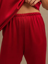 [Vin] SilkSilky-DK 19Momme Ærmeløs Dyb Rund Halsudskæring Dame Pyjamas 003