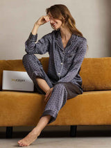 [Marine Ginkgo] SilkSilky-DK Womens Pajamas 003,