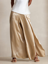 [Champagne] SilkSilky-DK 19Momme Silke Split Damebukser 001