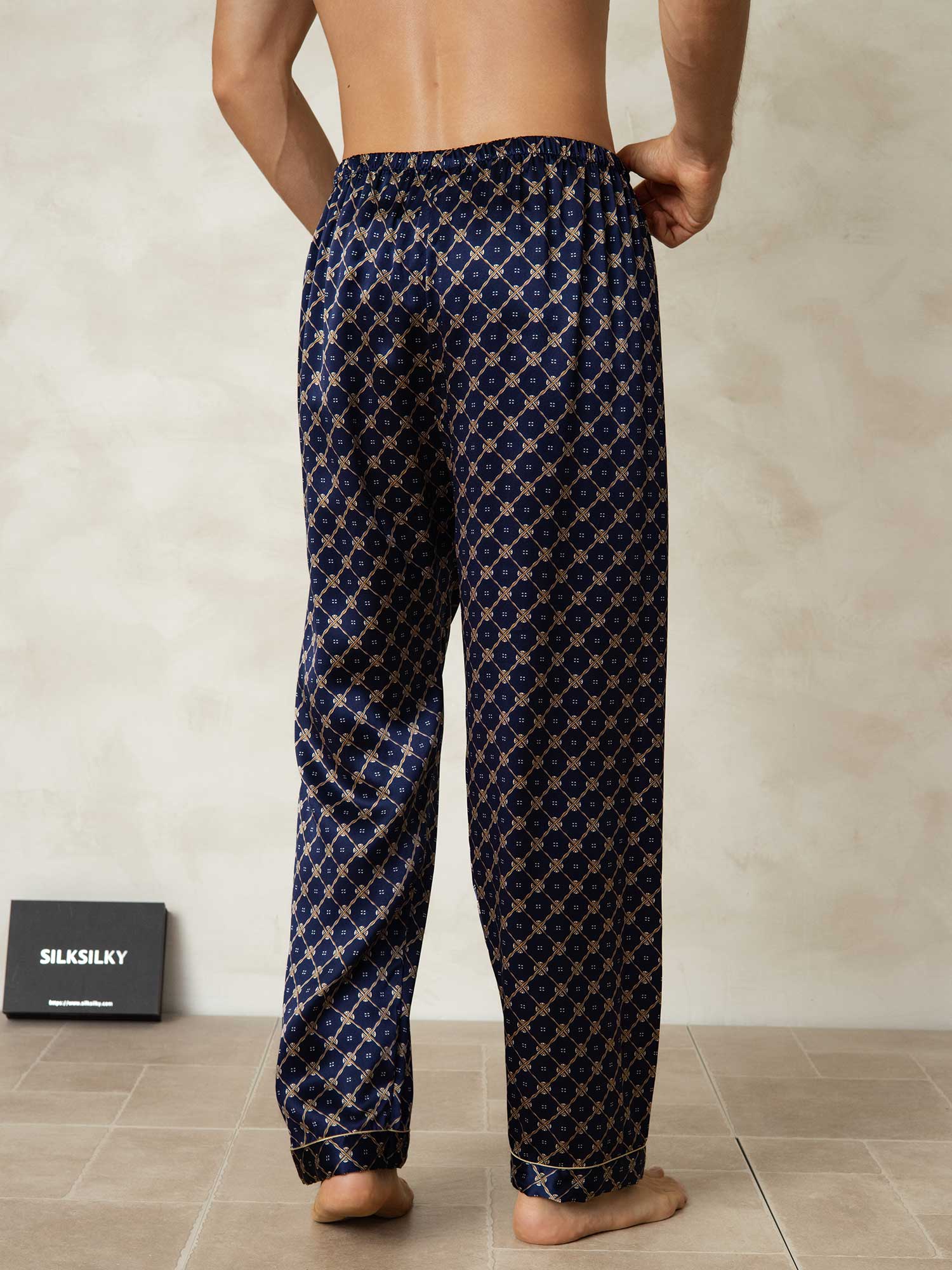 [Marine Kæde] SilkSilky-DK Mens Sleep Bottoms 002