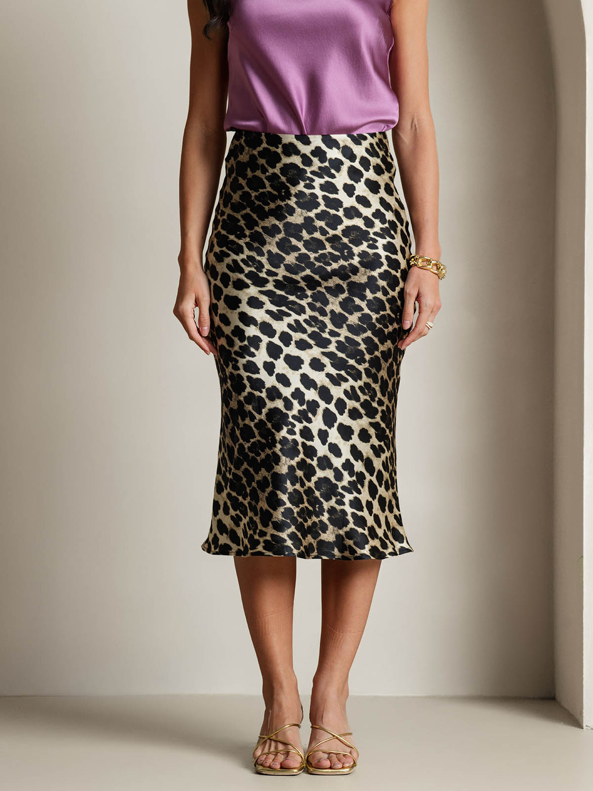 [Leopard] SilkSilky-DK 19Momme Skirt 003,