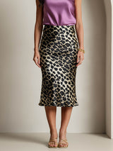 [Leopard] SilkSilky-DK 19Momme Skirt 003,