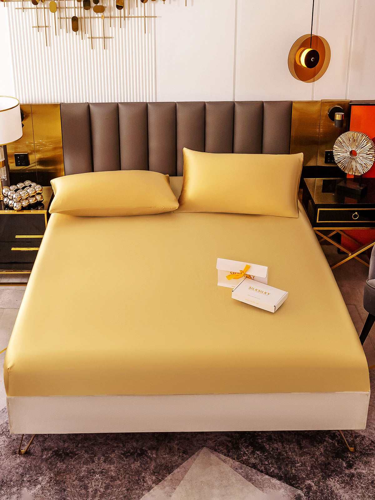 [Champagne] SilkSilky-DK 19Momme Bedding Set 002