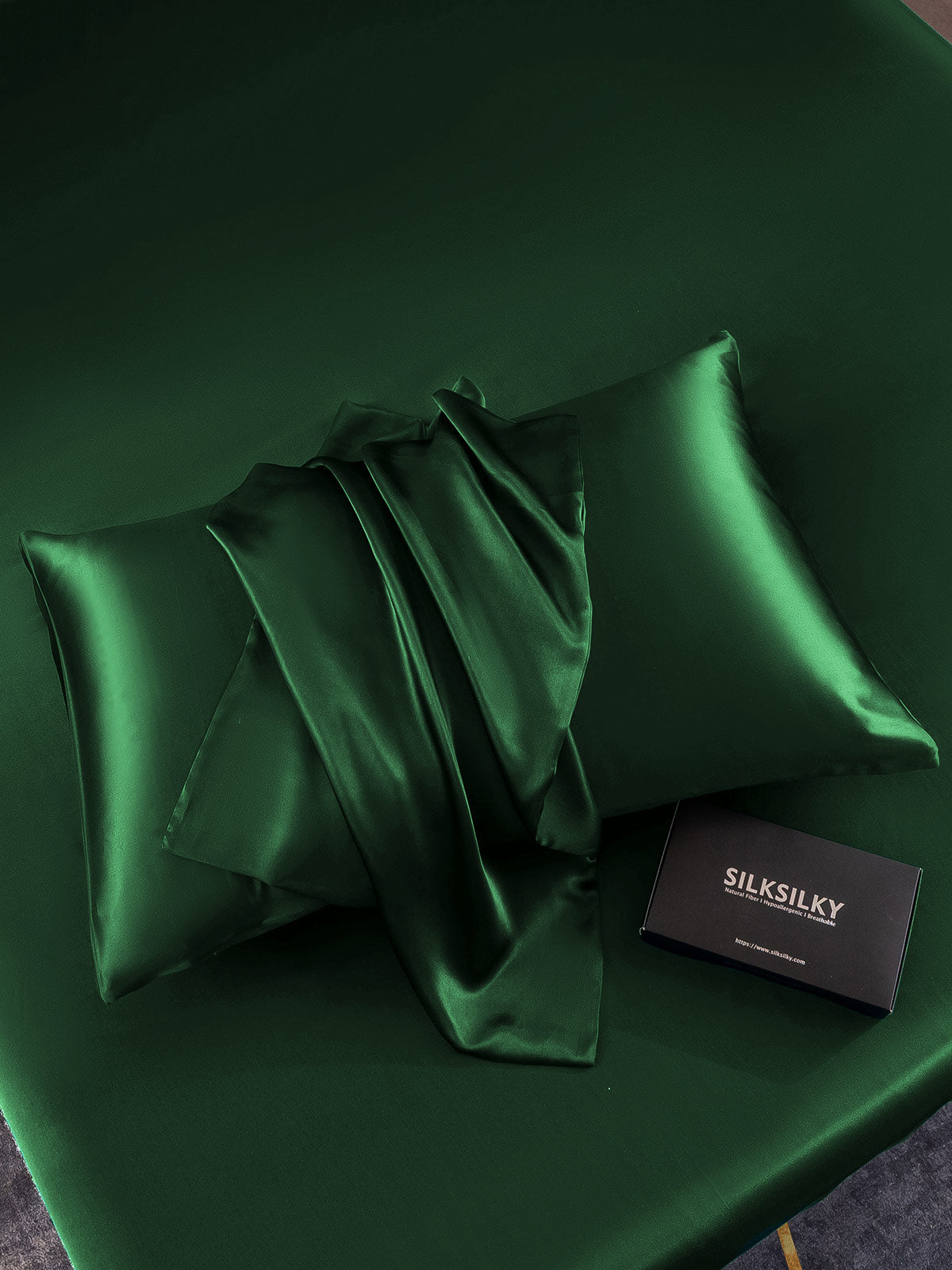 [Mørkegrøn] SilkSilky-DK 19Momme Pillowcase 005