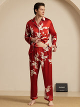 [Vin] SilkSilky-DK Long Sleeve Notch Collar Pyjamas til Mænd 008