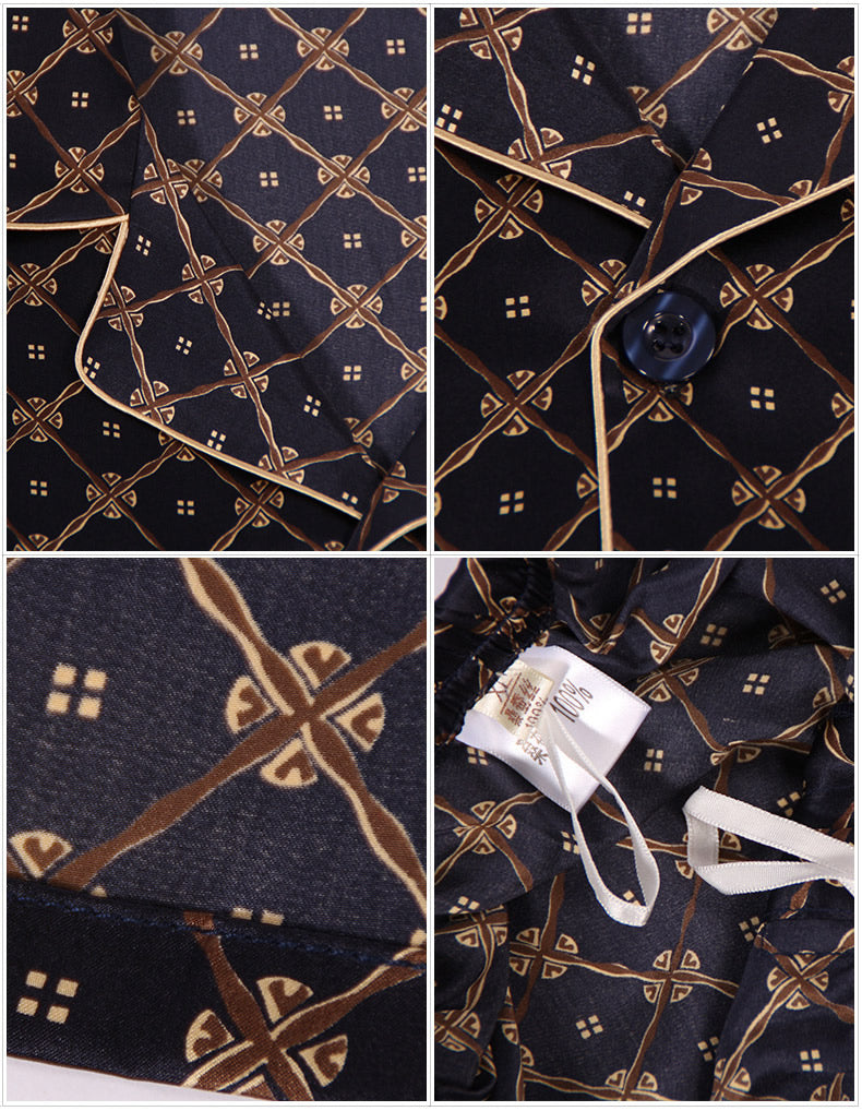 [Marine Kæde] SilkSilky-DK Mens Pajamas 010