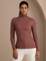 [Kameorose] SilkSilky-DK Long Sleeve Turtle Neck T-shirt til kvinder 001