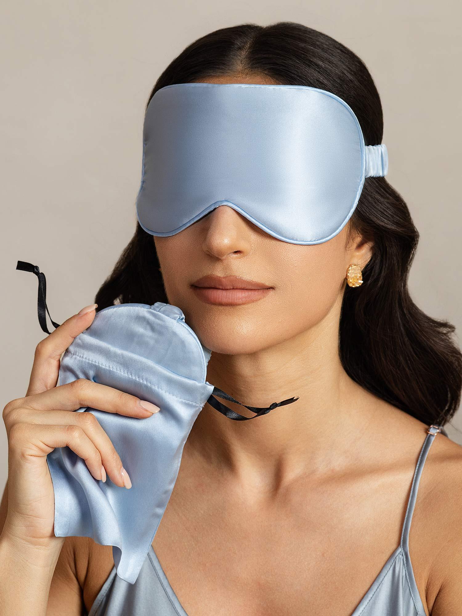 [Lyseblå] SilkSilky-DK Silke Eye Mask 003