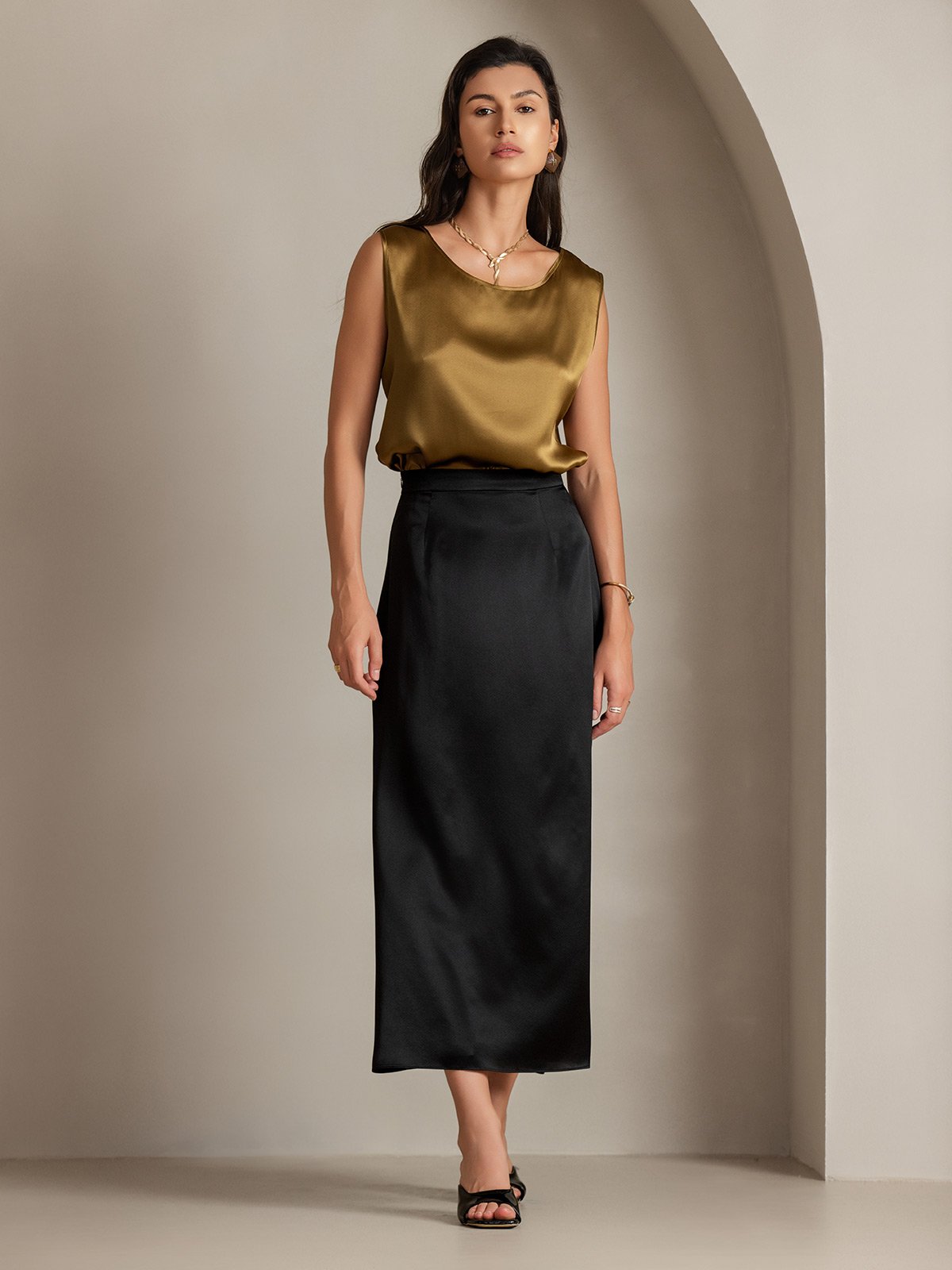 [Brun] SilkSilky-DK 19Momme Silke Camisoles 007