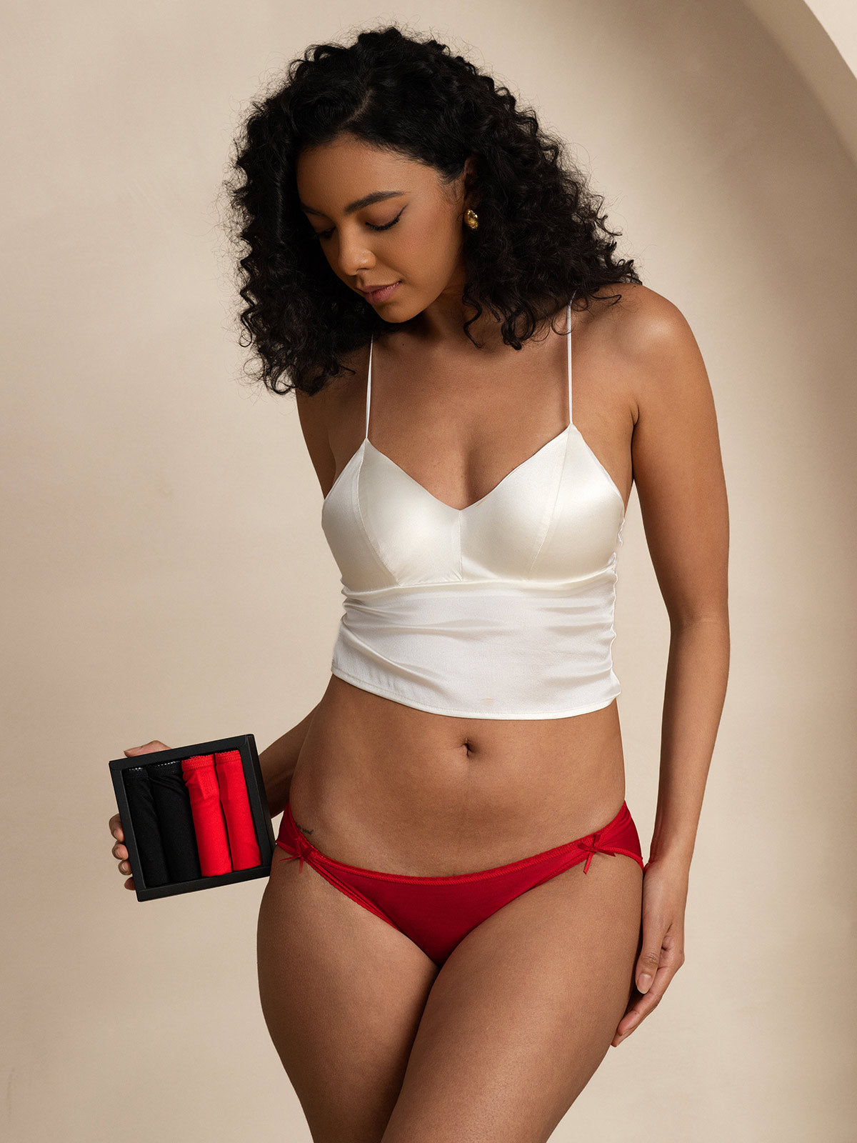 [Sort+Rød] SilkSilky-DK Panty 009