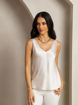 [Lysegrå] SilkSilky-DK Sleeveless V Neck Camisole Top 001
