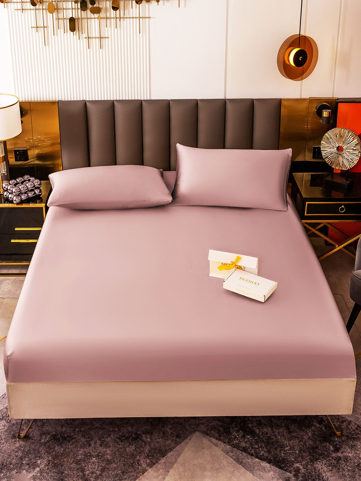 [Bleg Mauve] SilkSilky-DK 19Momme Bedding Set 002