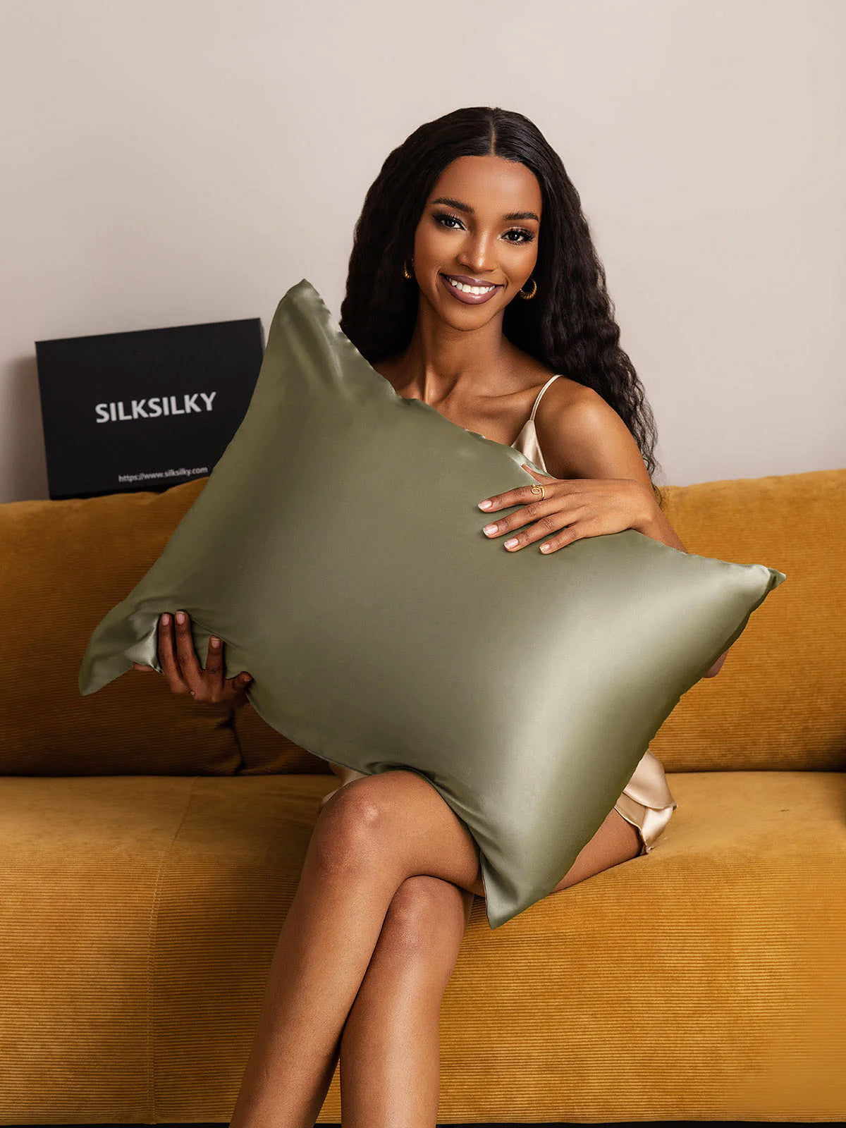 [Beige+Kaki] SilkSilky-DK 22Momme Pillowcase 004