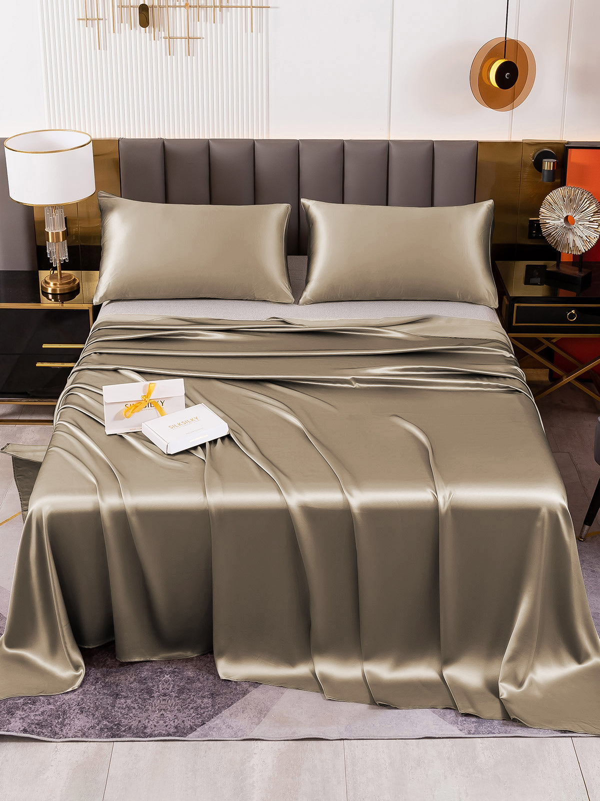 [Kaki] SilkSilky-DK 19Momme Bedding Set 002