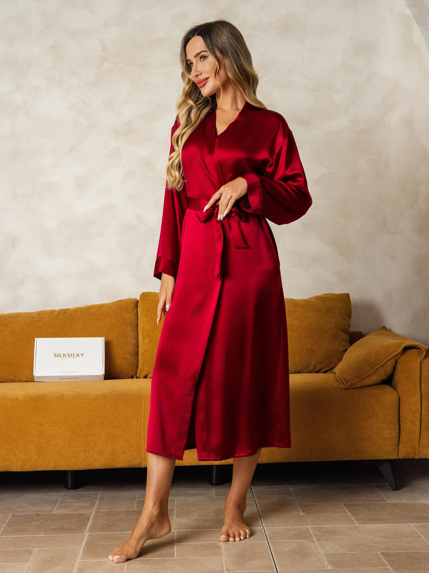 [Vin] SilkSilky-DK Wrap Dame Morgenkåbe 004