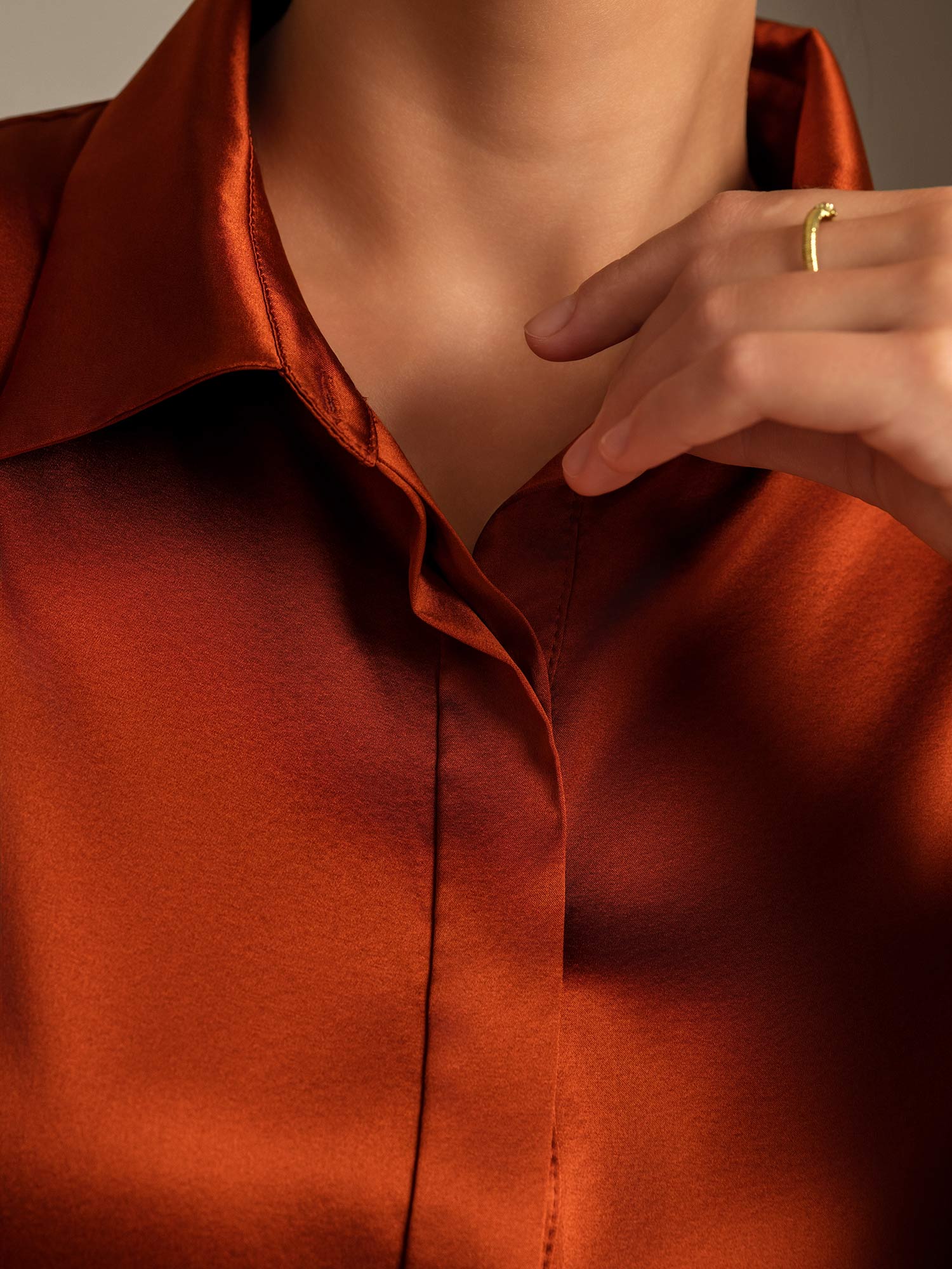 [Karamel] SilkSilky-DK 19Momme Silke Womens Shirt 006