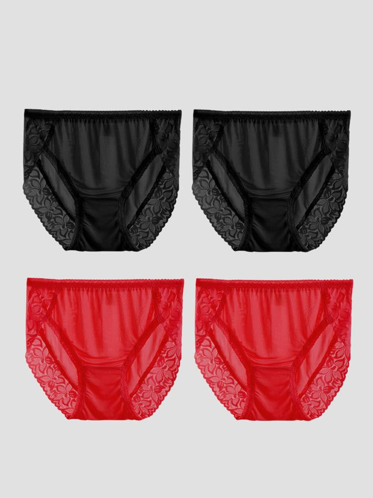 SilkSilky-DK Panty Sort+Rød 002