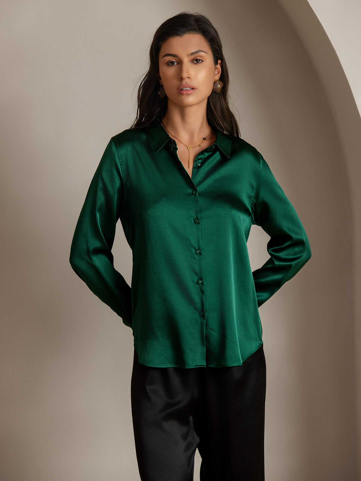 SilkSilky-DK-Silke-Womens-Shirt-Mørkegrøn-006