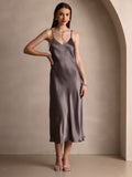 SilkSilky-DK-Pure-Silk-Sleeveless-Round-Neck-Kjole-Mørk-Kaki-003