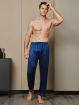 [Mørkeblå] SilkSilky-DK Mens Sleep Bottoms 003,