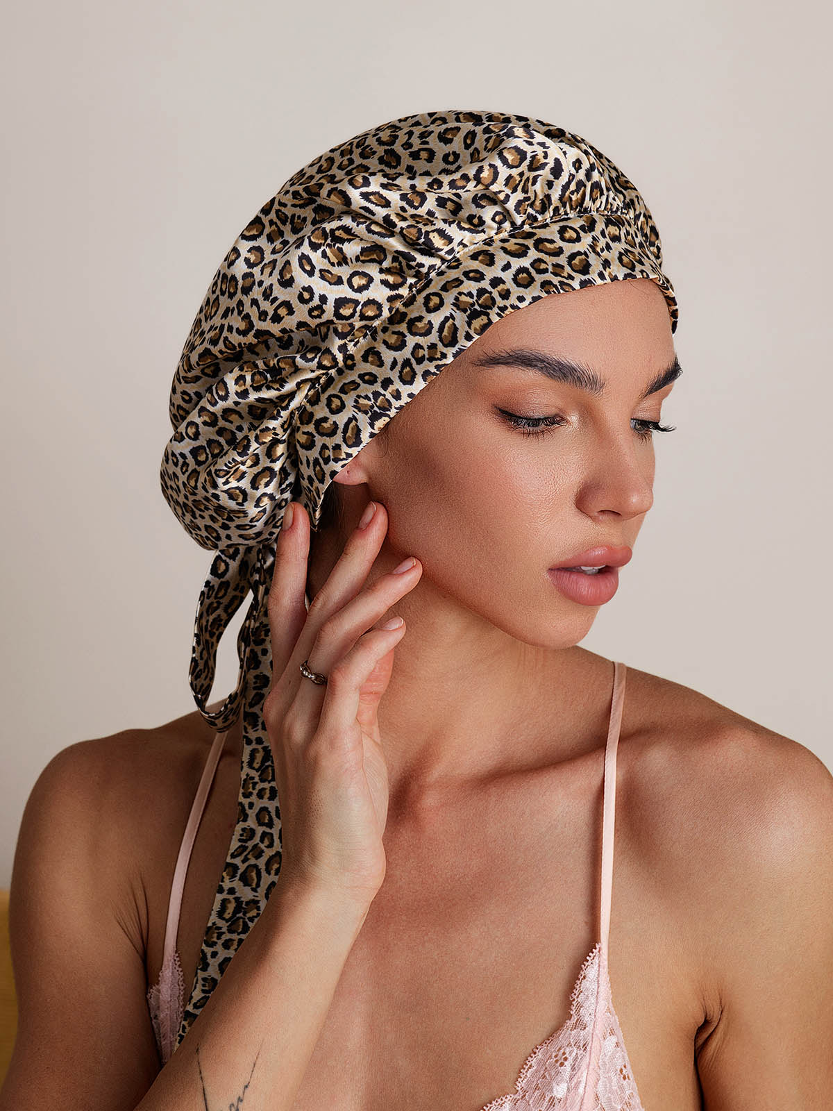 [Leopard] SilkSilky-DK Sleep Cap 001