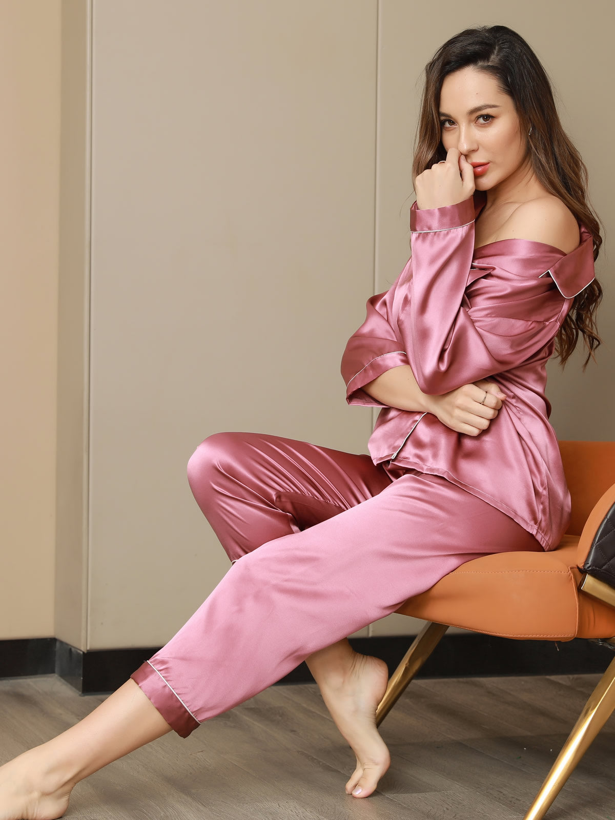 SilkSilky-DK Revers Dame Pyjamas BlegMauve 001