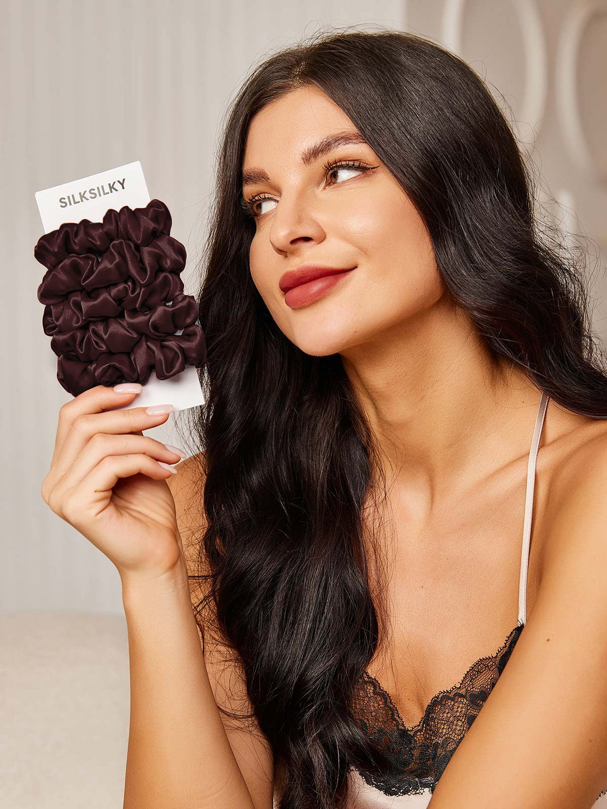 [Brun] SilkSilky-DK 19Momme Scrunchie 001