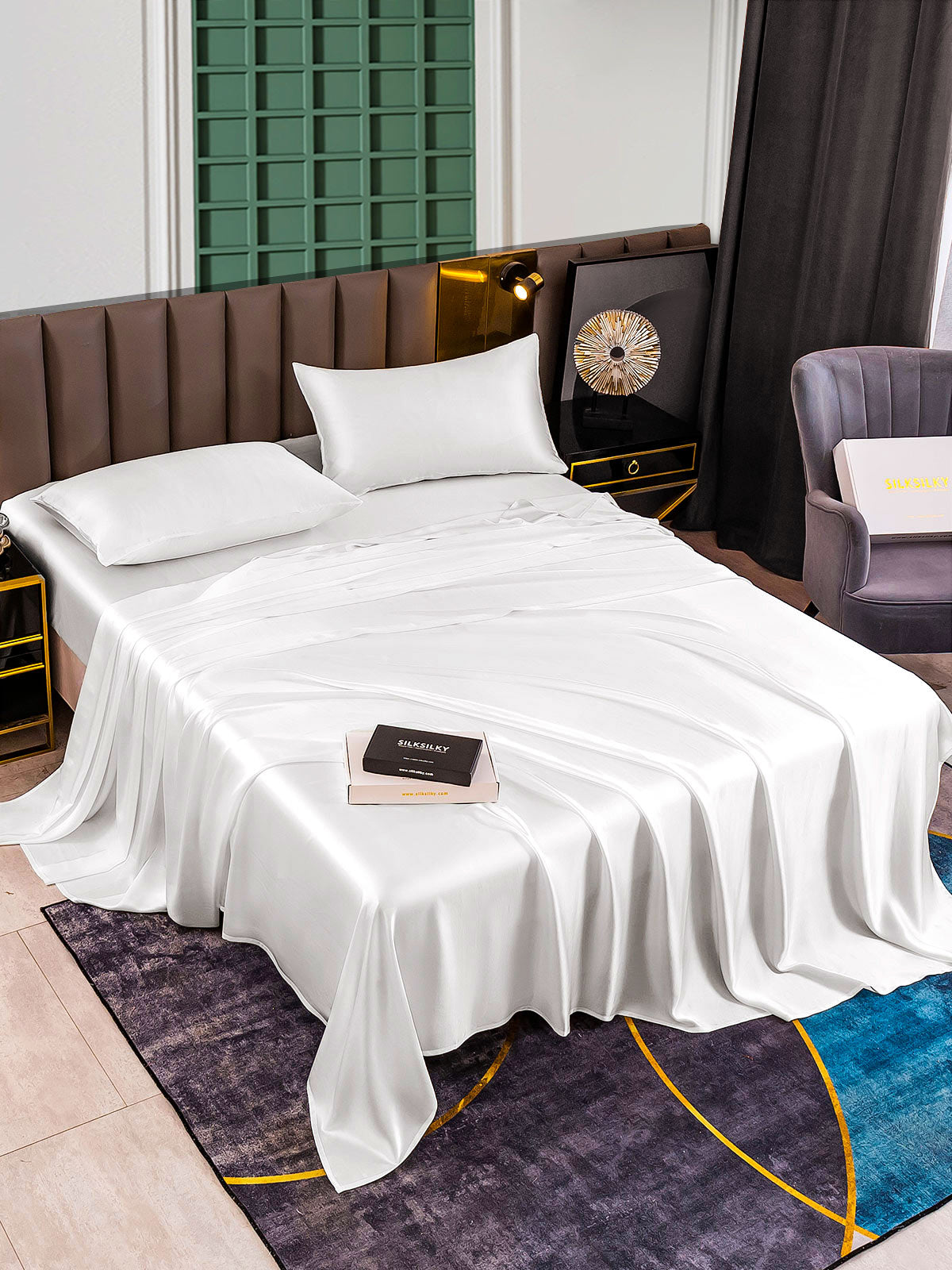 [Hvid] SilkSilky-DK 25Momme Bedding Set 002