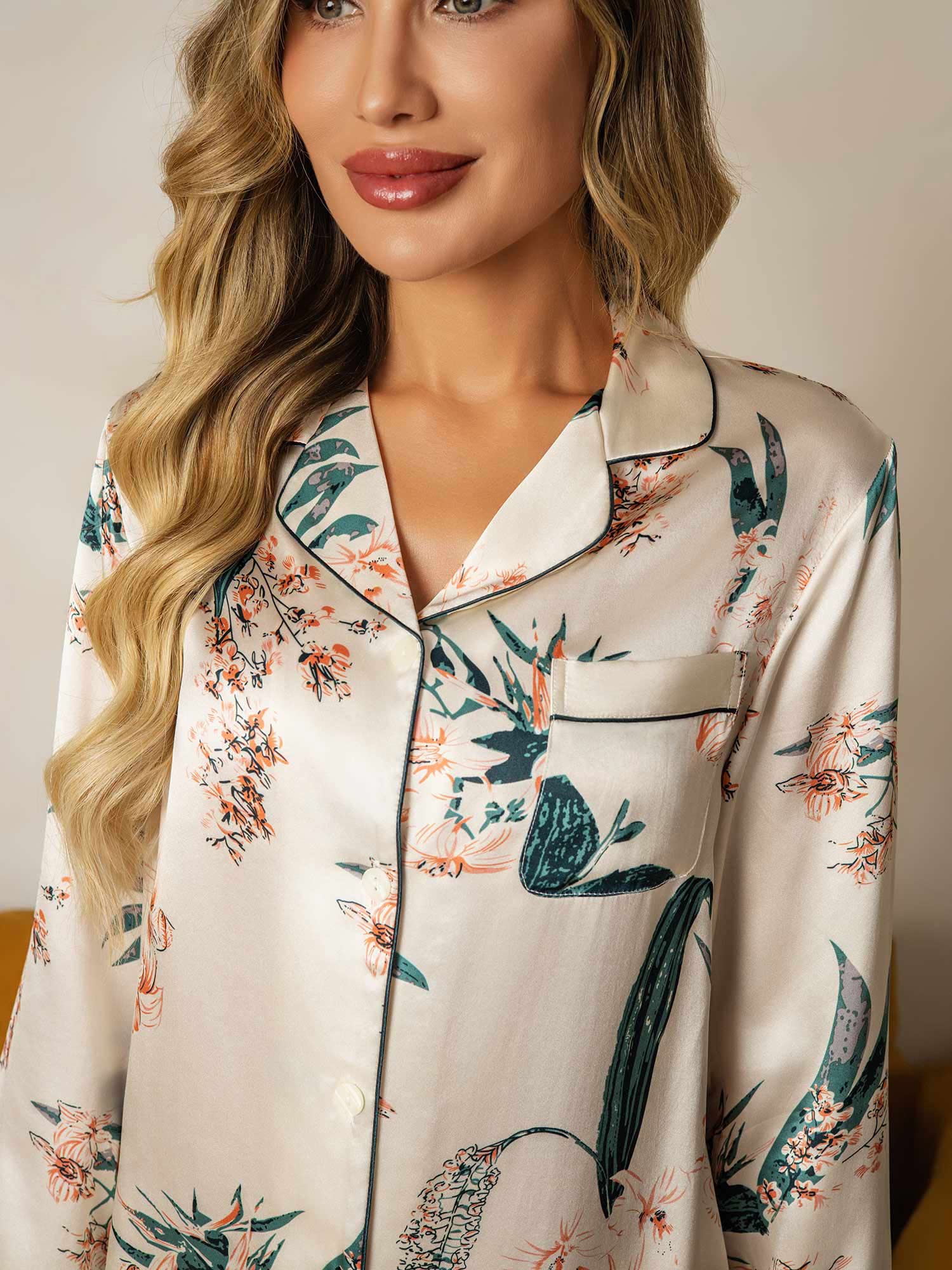 [Tropisk Jungle] SilkSilky-DK Womens Pajamas 007,