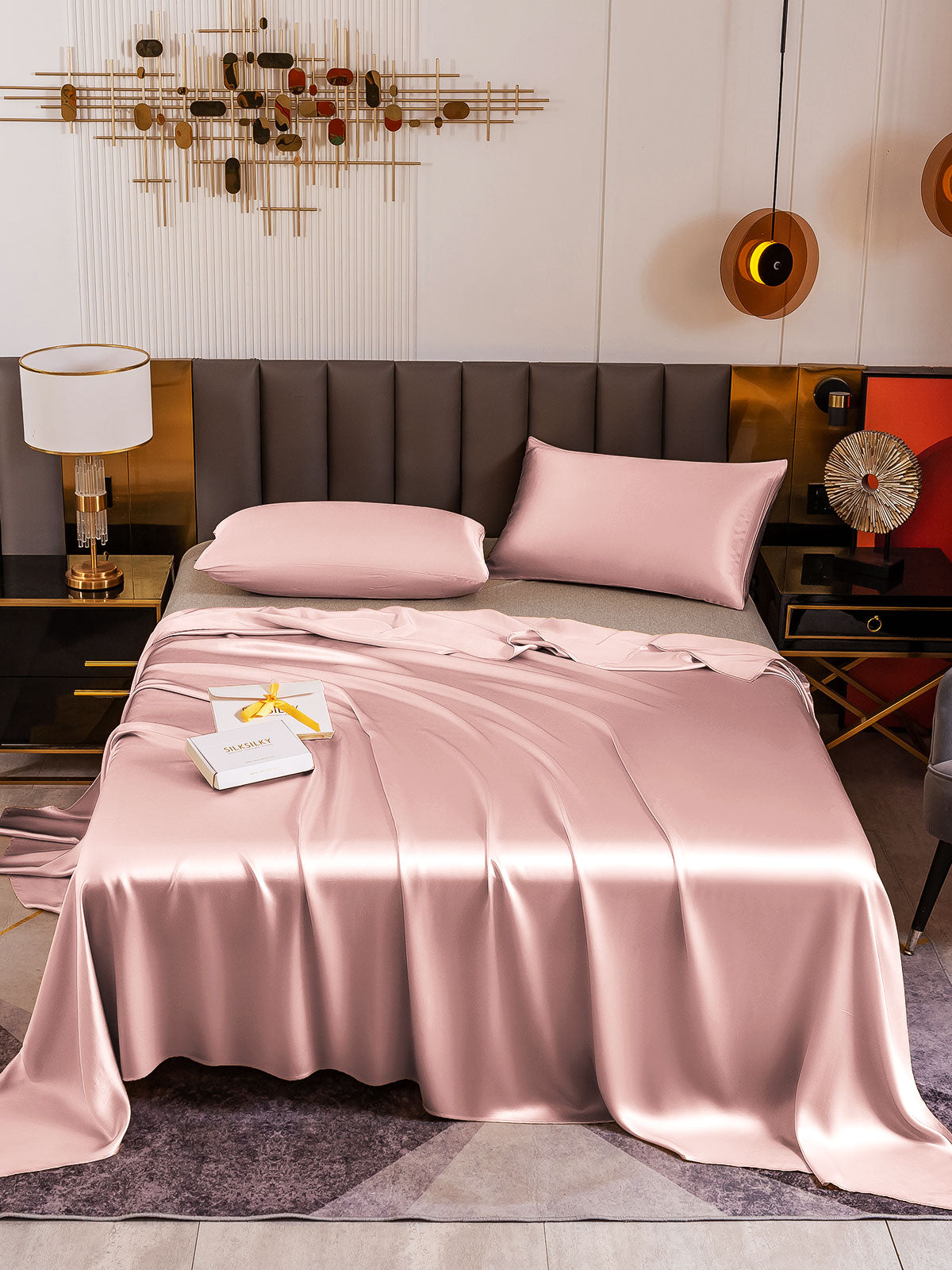 [Bleg Mauve] SilkSilky-DK 19Momme Bedding Set 002