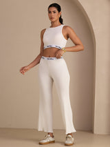 [Hvid] SilkSilky-DK Sleeveless Crew Neck Women's Outfit Sets 003