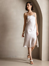 [Beige] SilkSilky-DK Sleeveless Kjole 004
