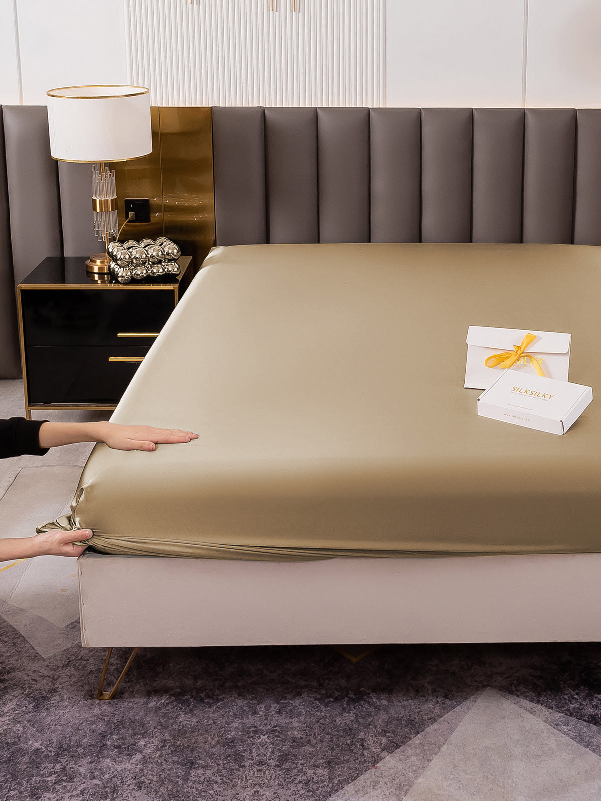 [Beige] SilkSilky-DK 19Momme Sheet 003