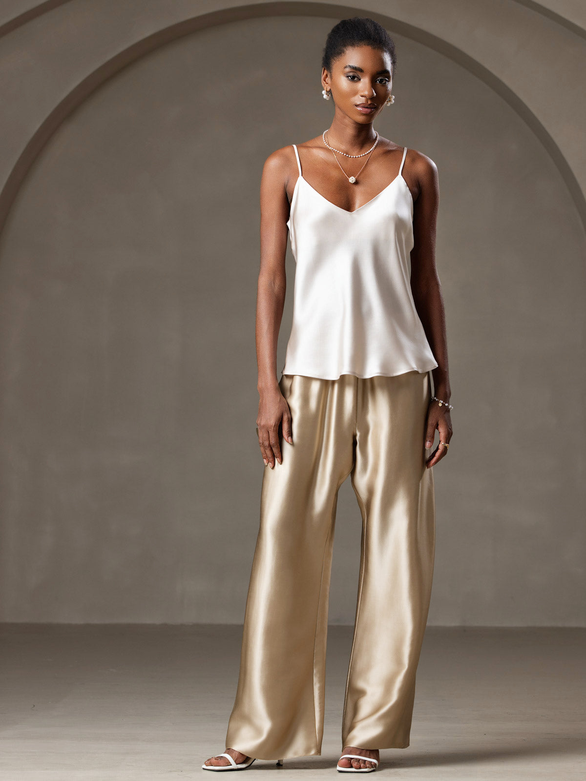 [Beige] SilkSilky-DK Camisoles 003