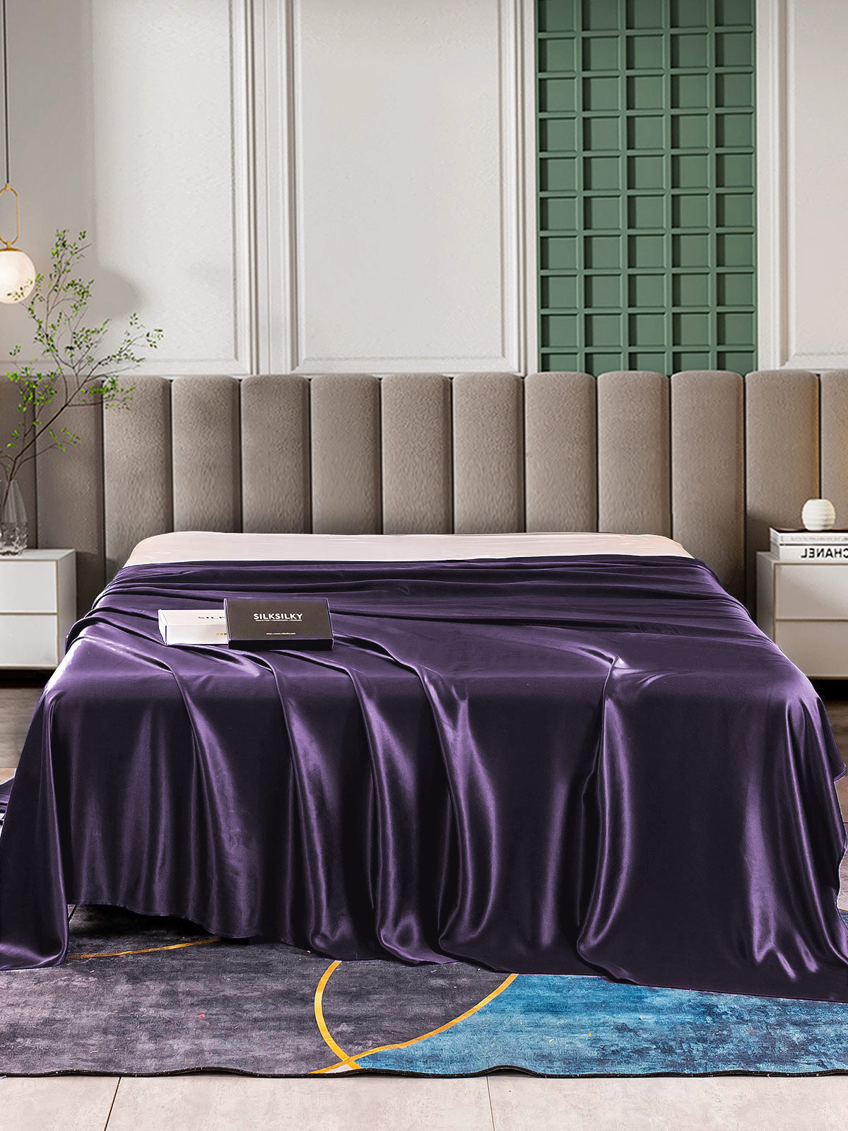 [Mørke Lilla] SilkSilky-DK 25Momme Sheet 002