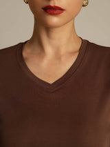 [Kaffe] SilkSilky-DK Short Sleeve V Neck T-shirt til kvinder 004