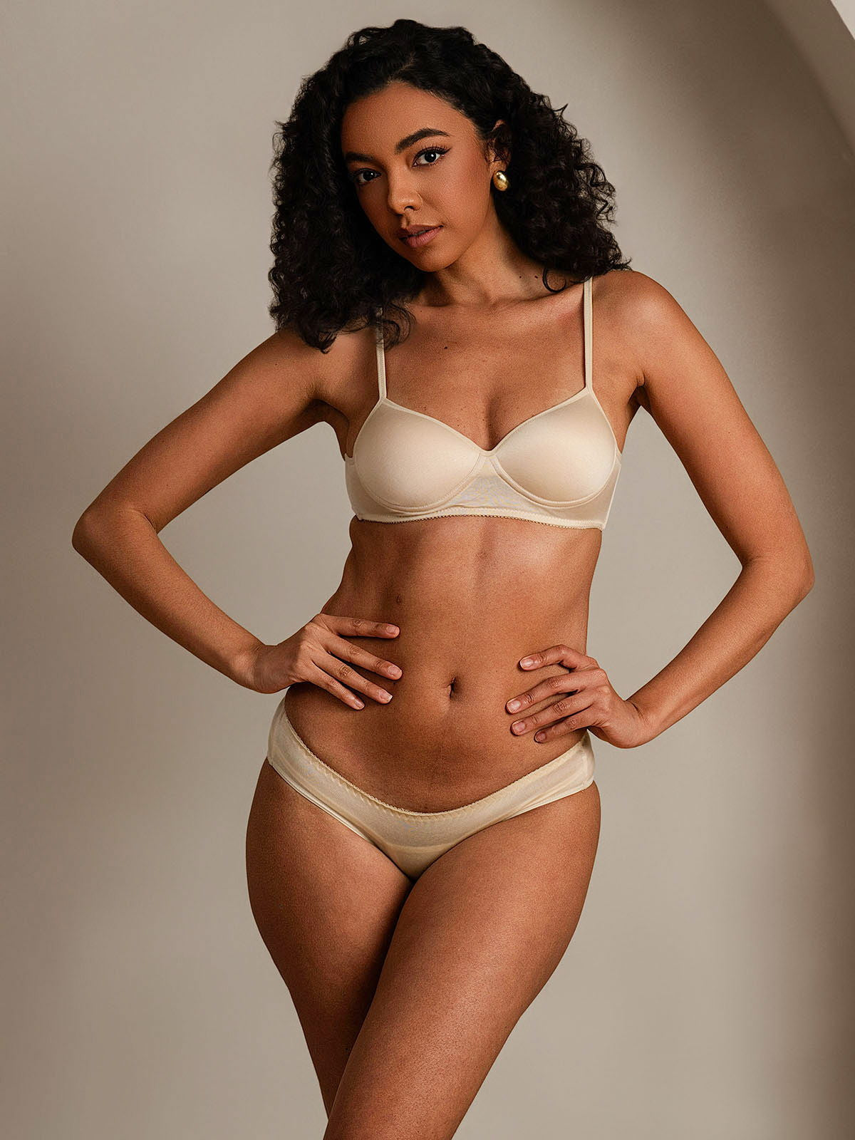 SilkSilky-DK Bra&Panty Set Beige 003