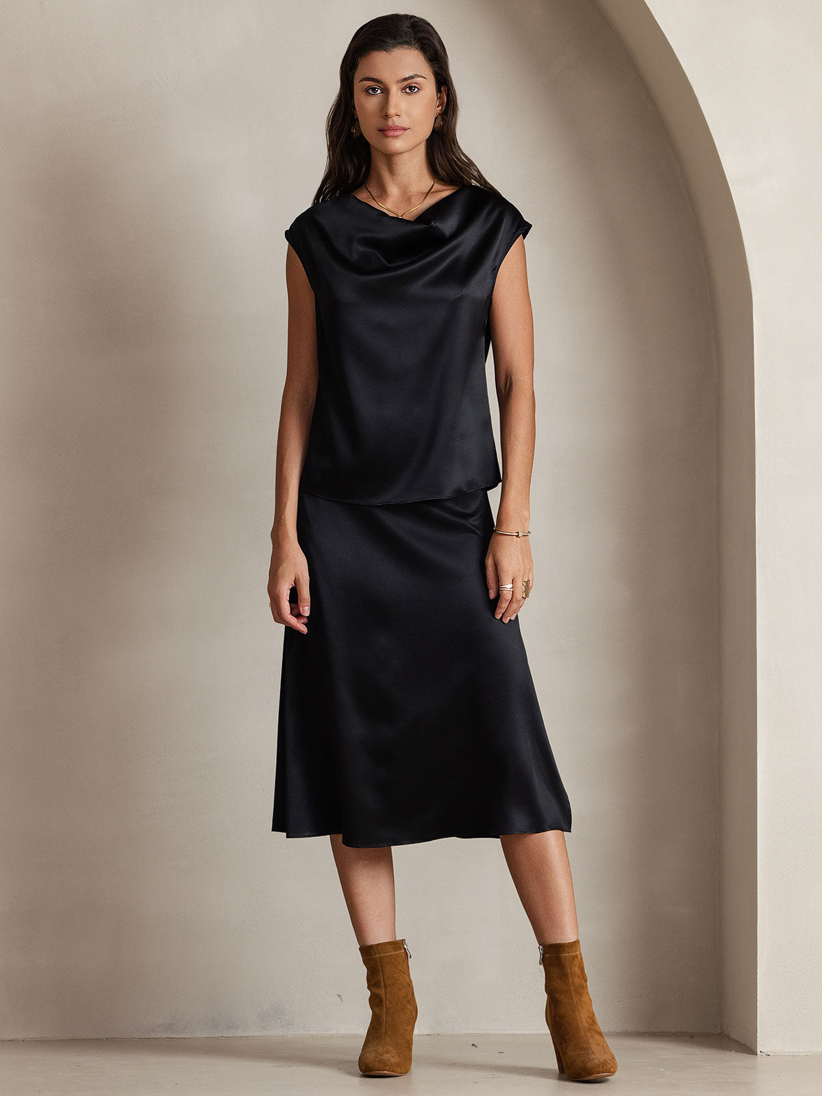 [Sort] SilkSilky-DK 19Momme Silke Womens T-Shirt 001