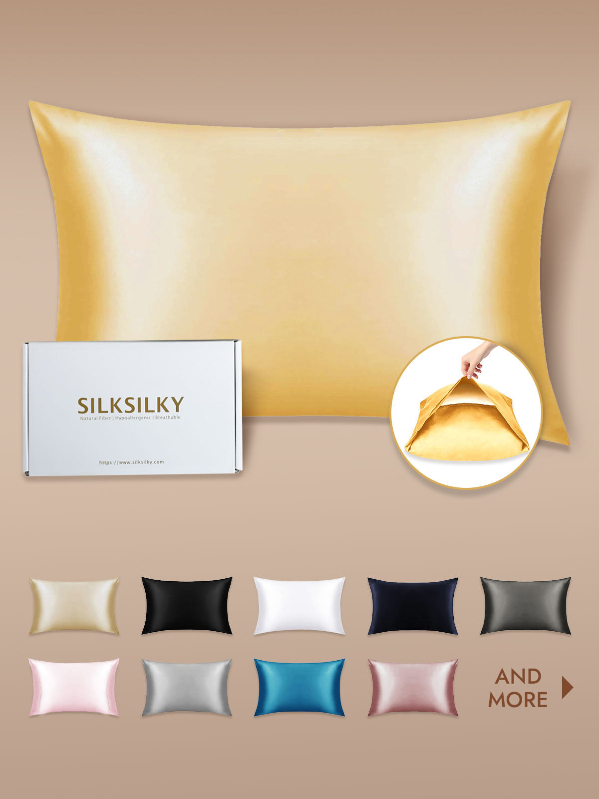 [Champagne] SilkSilky-DK 22Momme Pillowcase 001