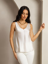 [Lysegrå] SilkSilky-DK Sleeveless V Neck Camisole Top 006