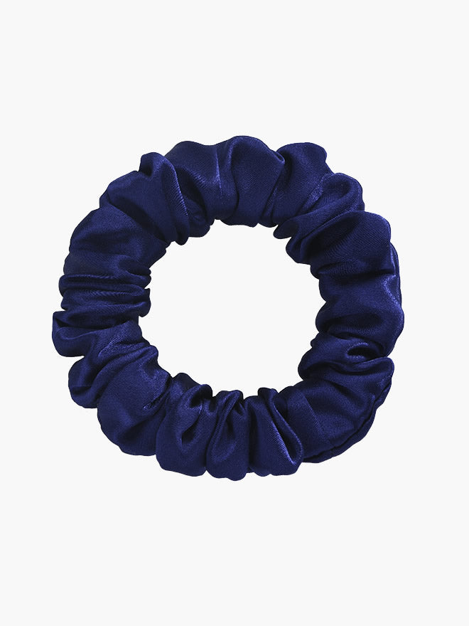 [Mørkeblå] SilkSilky-DK 19Momme Scrunchie 004