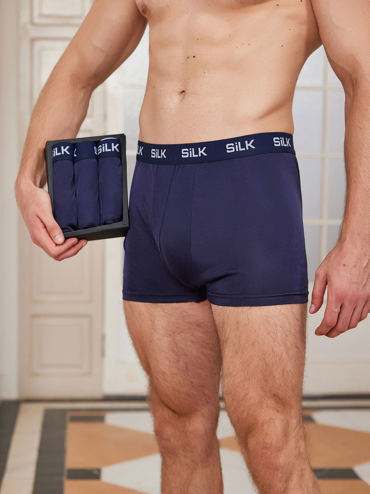 [Mørkeblå] SilkSilky-DK Mens Underwear 003