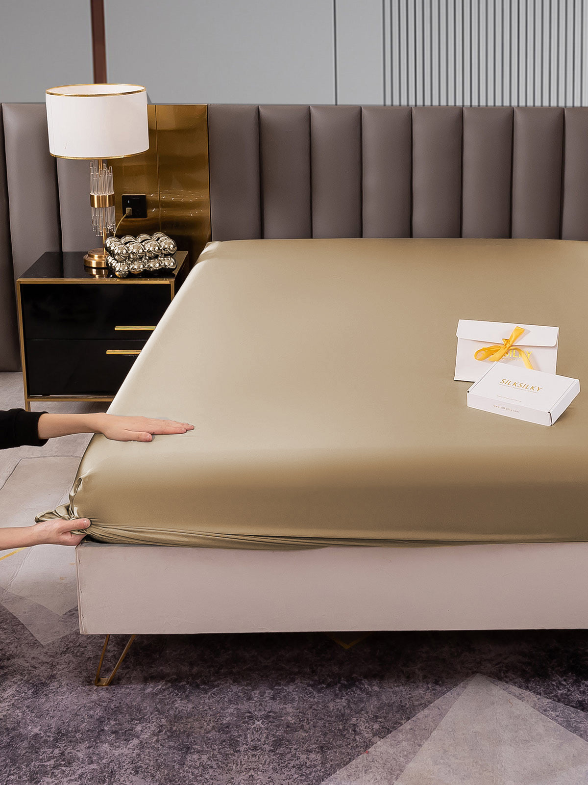 [Beige] SilkSilky-DK 22Momme Sheet 004