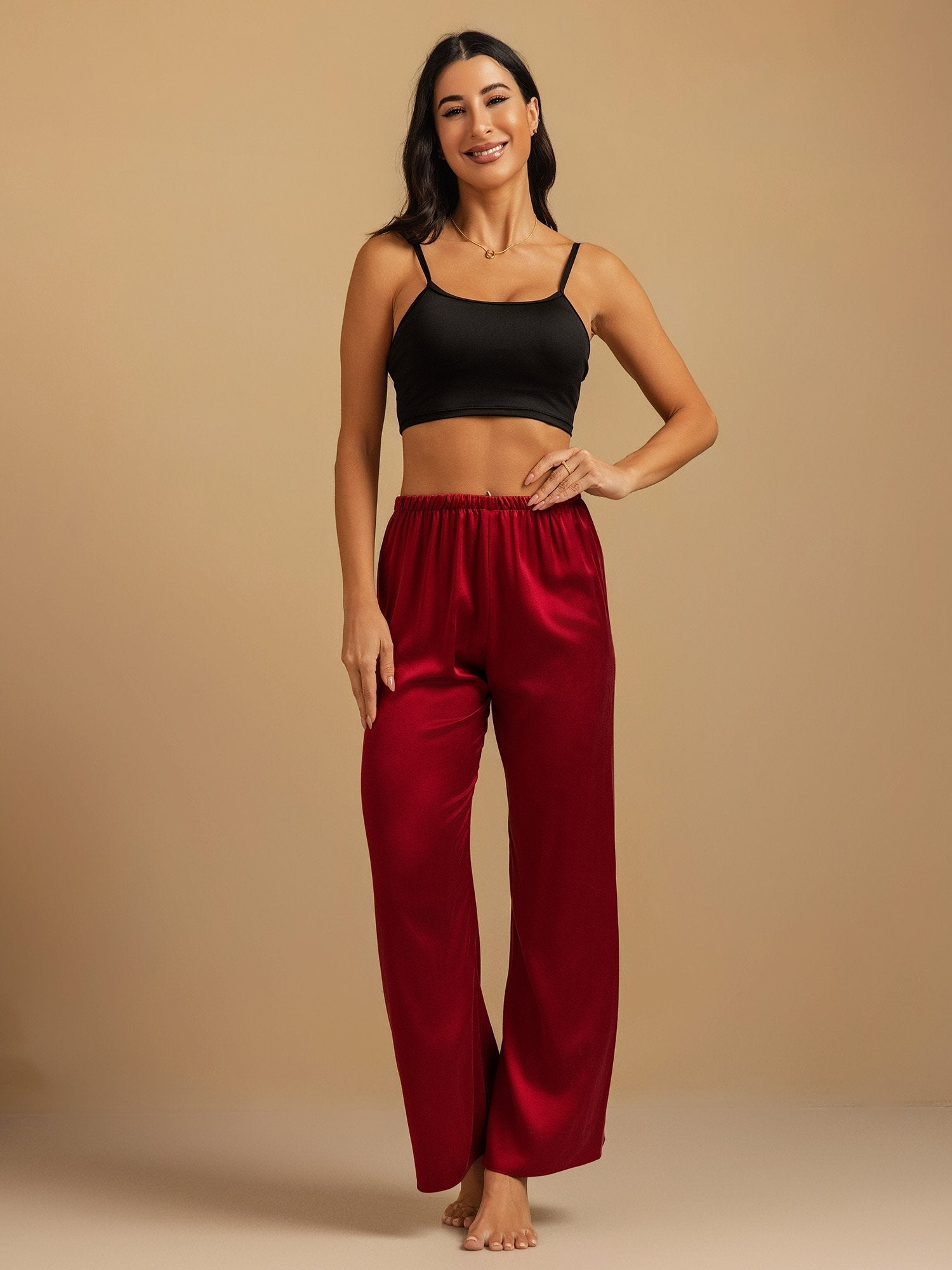 [Vin] SilkSilky-DK 19Momme Silke Womens Sleep Bottoms 009,